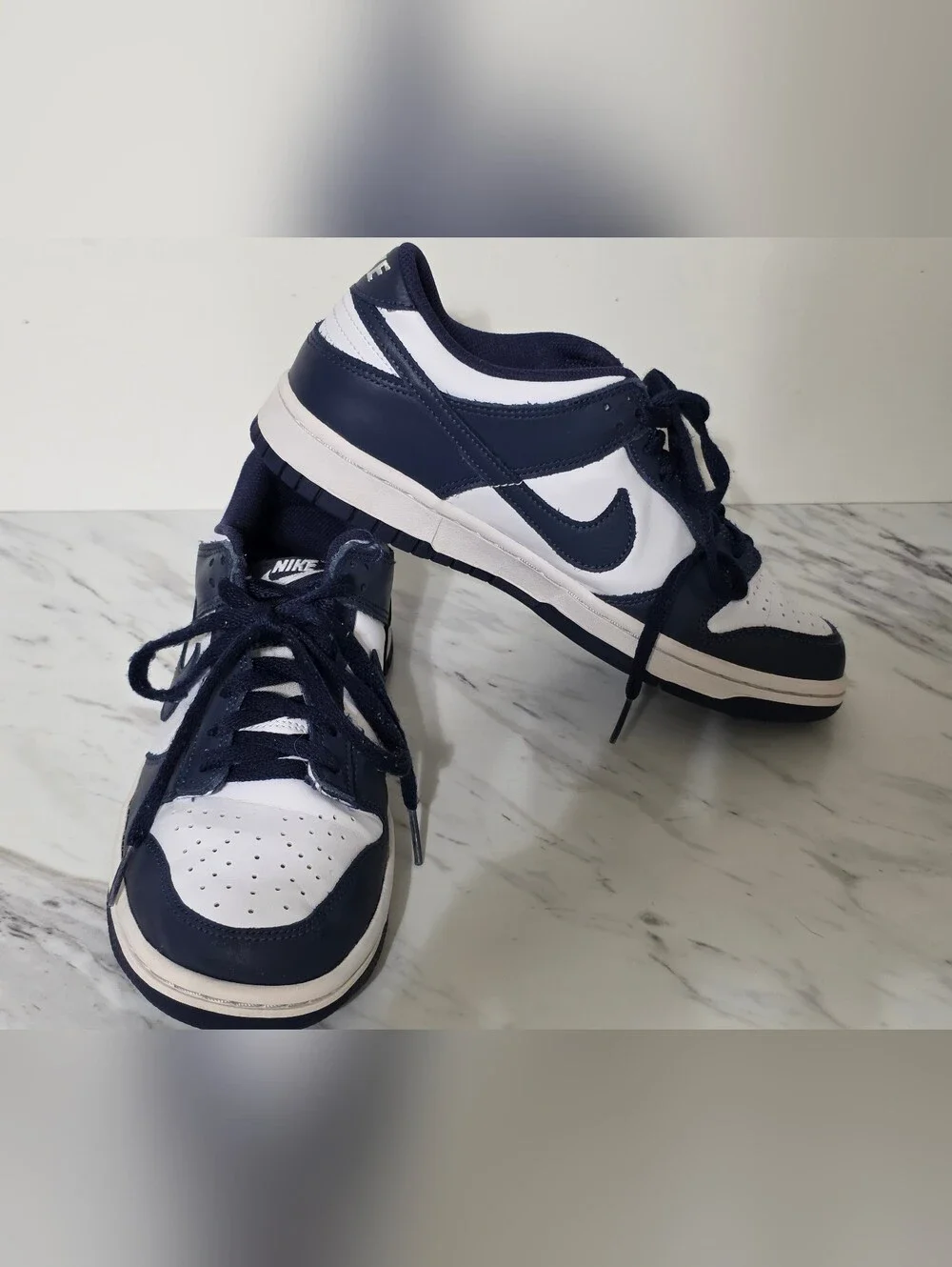 Nike Kids Low-Top Sneakers in Navy and White
